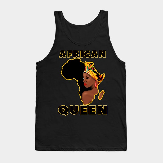 African Queen Melanin Afro Black History Tank Top by Merchweaver